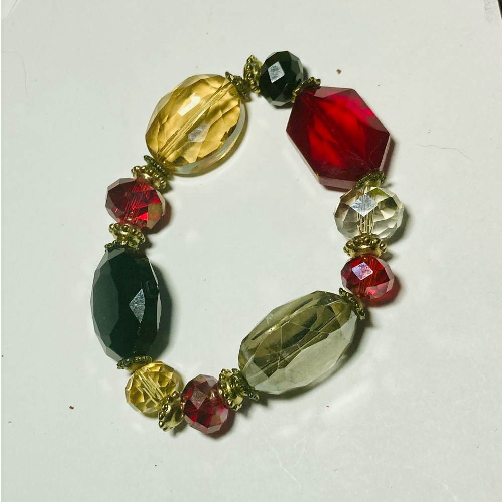 Vintage Chunky Faux Gemstone Fortune-Teller Bracelet – Stretchy & Fabulous